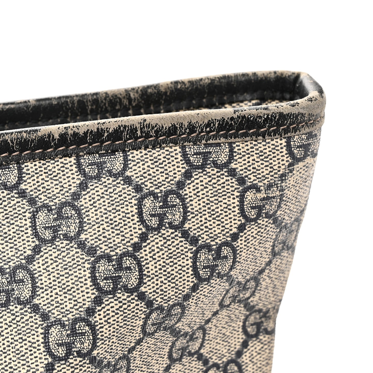 GG Supreme Monogram Medium Zippered Shopping Tote Navy Navy