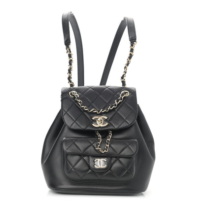 Chanel Lambskin Quilted Small Duma Drawstring Backpack Black 1 of 11