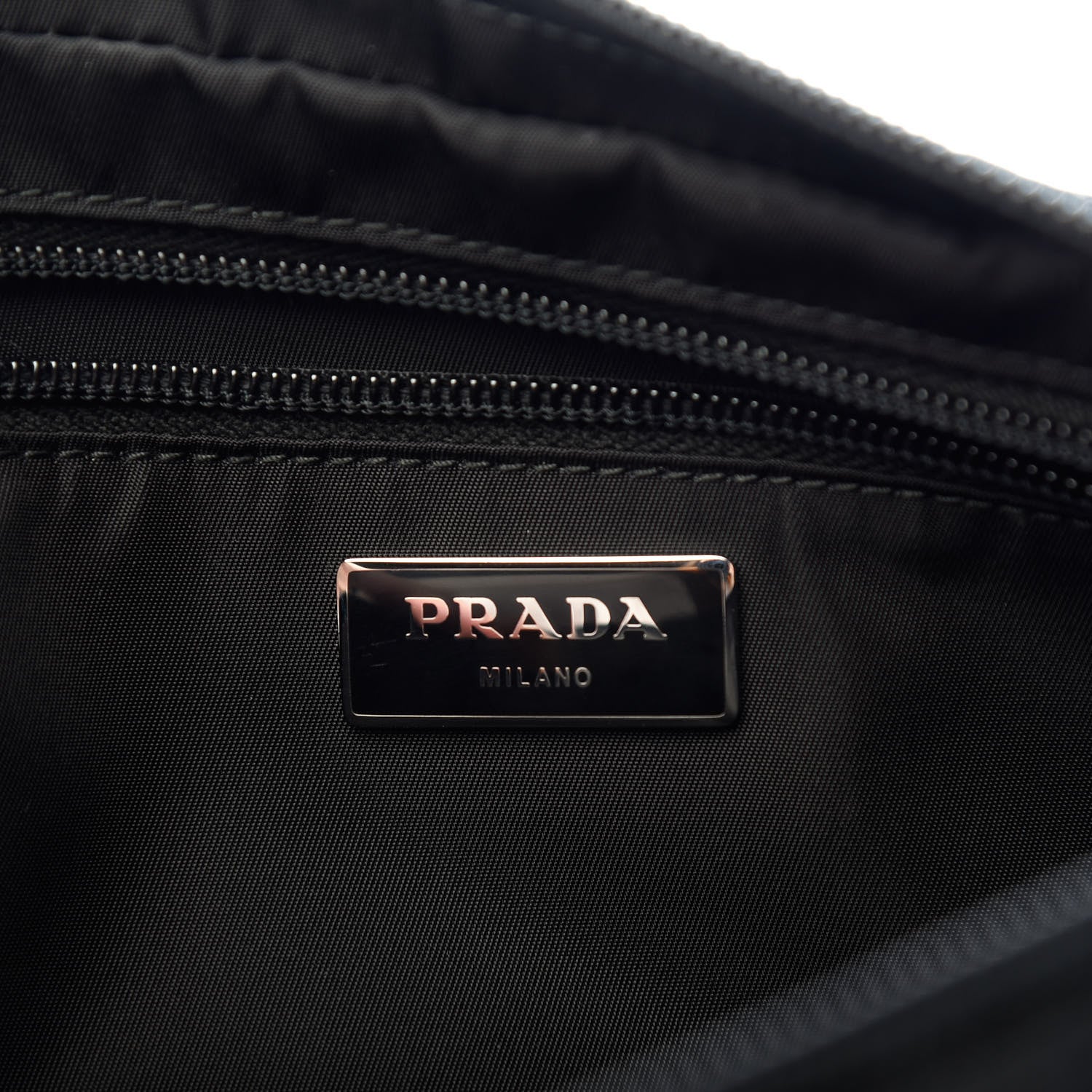 Prada Tessuto Nylon Calfskin Studded Belt Bag Black 6 of 9