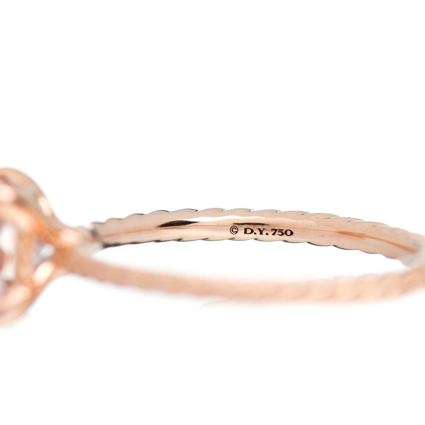 18K Rose Gold Diamond Morganite 7mm Chatelaine Ring 54 7