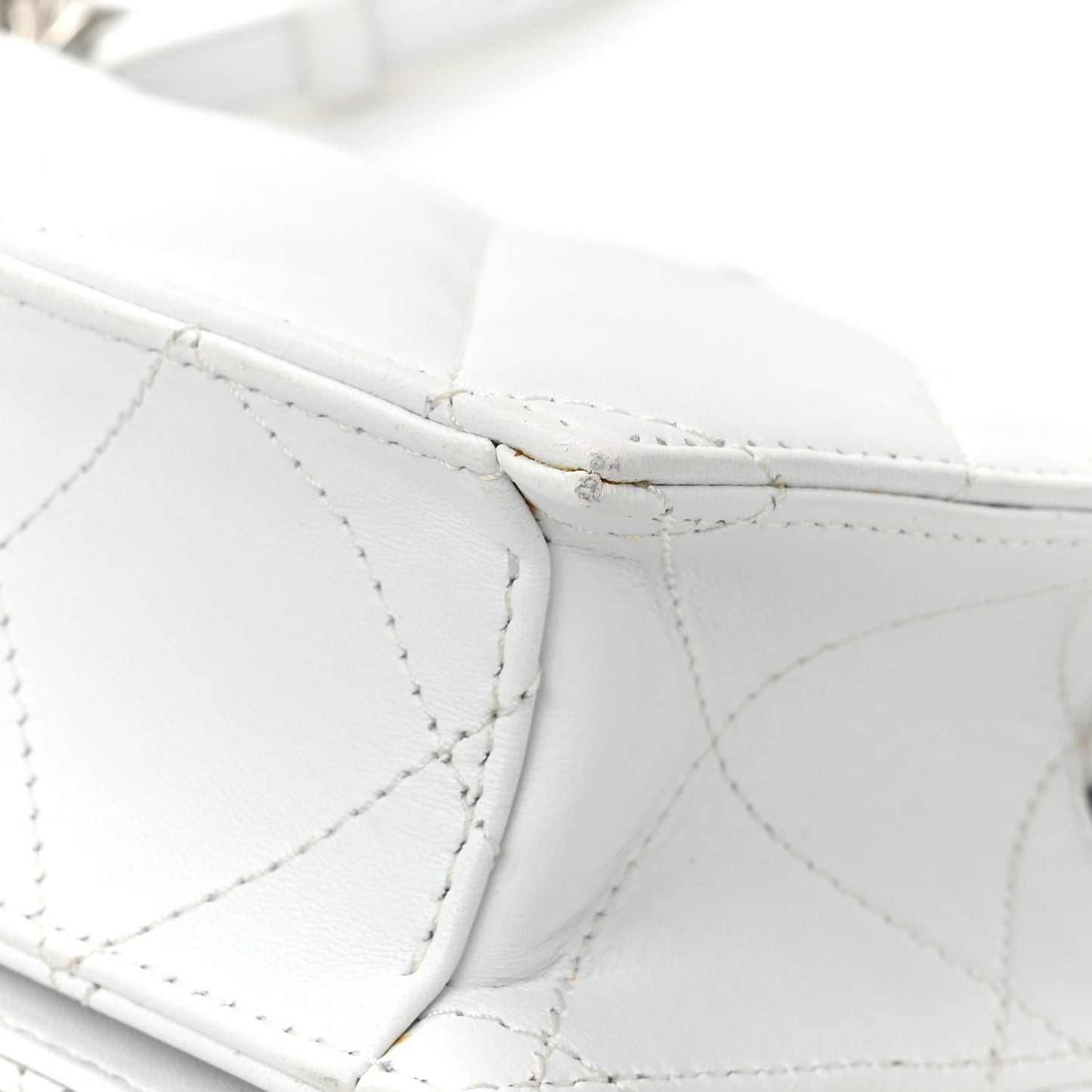 Lambskin Quilted Graffiti Skull Knuckle Crossbody White