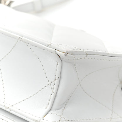 Alexander McQueen Lambskin Quilted Graffiti Skull Knuckle Crossbody White 14 of 15