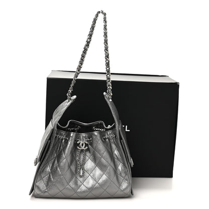 Chanel Metallic Caviar Quilted Small Chanel 25 Handbag Anthracite 21 of 21