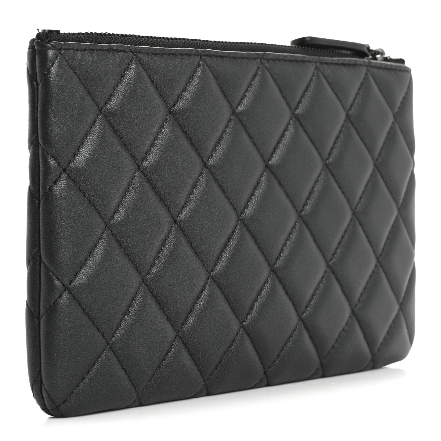 Pearly Lambskin Quilted Cosmetic Case So Black