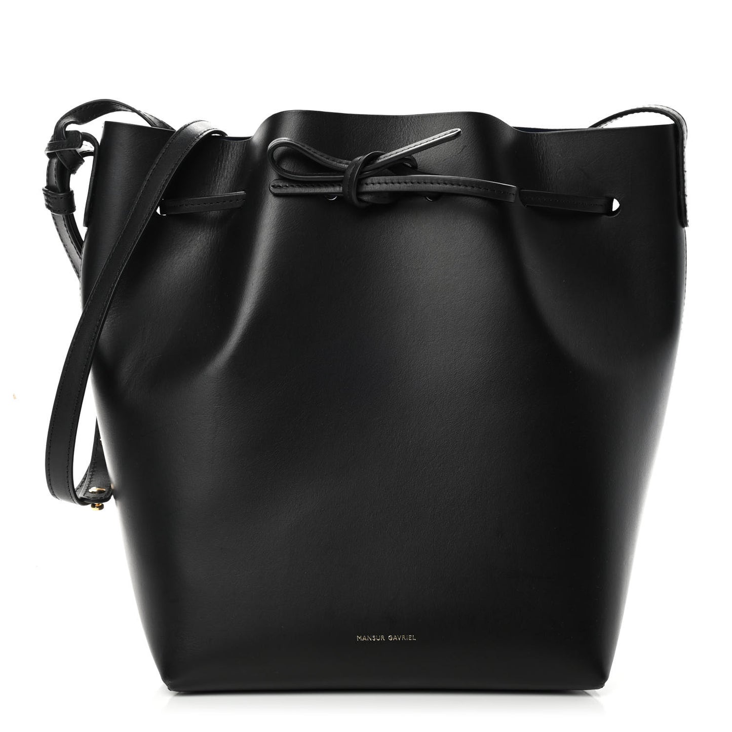 Vegetable Tanned Calfskin Bucket Bag Black