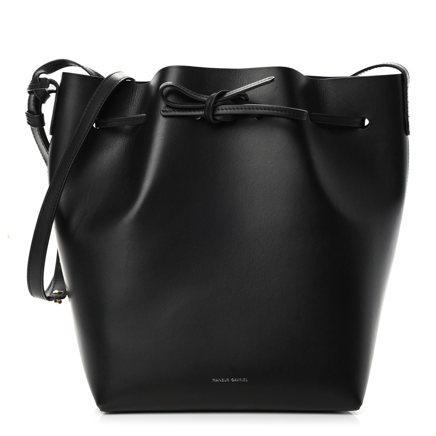 Mansur Gavriel Vegetable Tanned Calfskin Bucket Bag Black 2 of 5
