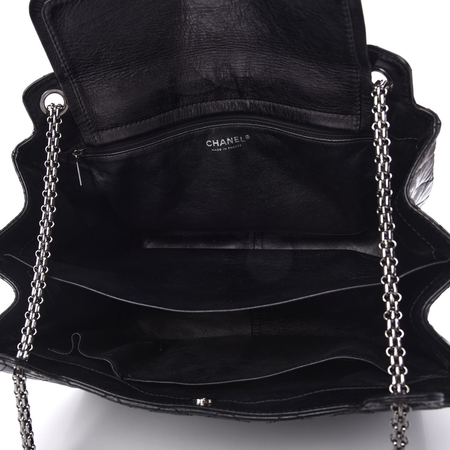 Chanel Metallic Calfskin Quilted XL Accordion Reissue Flap Black 5 of 10