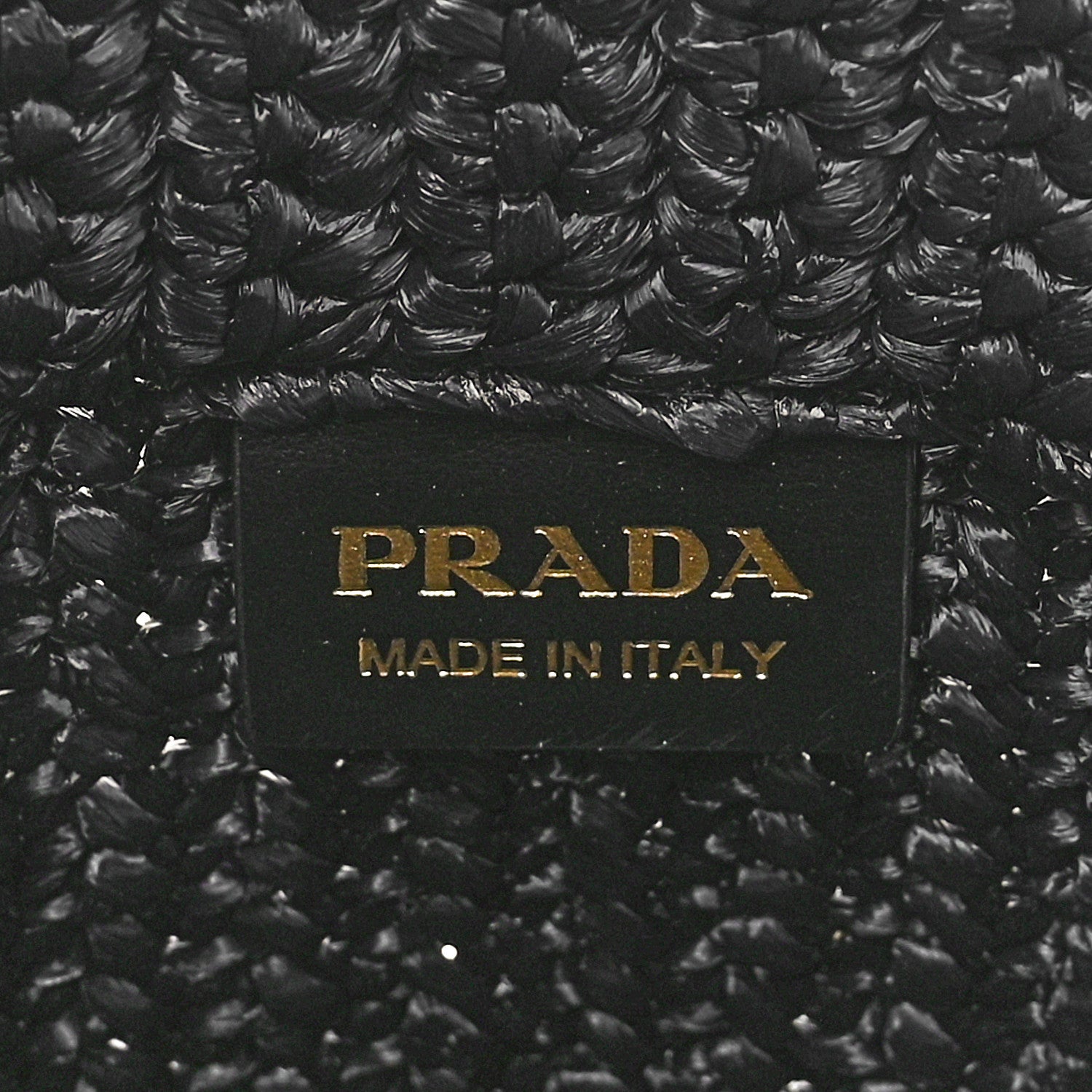 Prada Yarn Raffia Effect Crochet Small Logo Tote Black 6 of 9