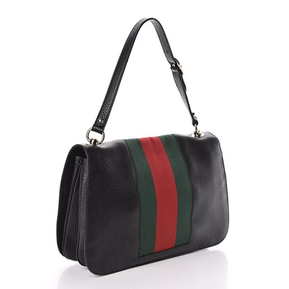 Gucci Calfskin Web Blondie Shoulder Flap Bag Black 3 of 11