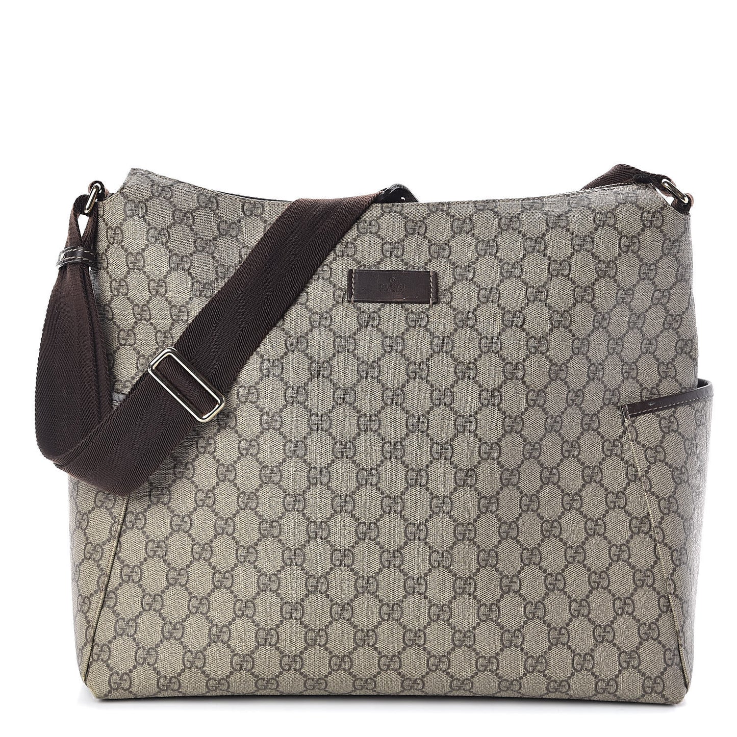 GG Plus Monogram Diaper Messenger Bag Dark Brown