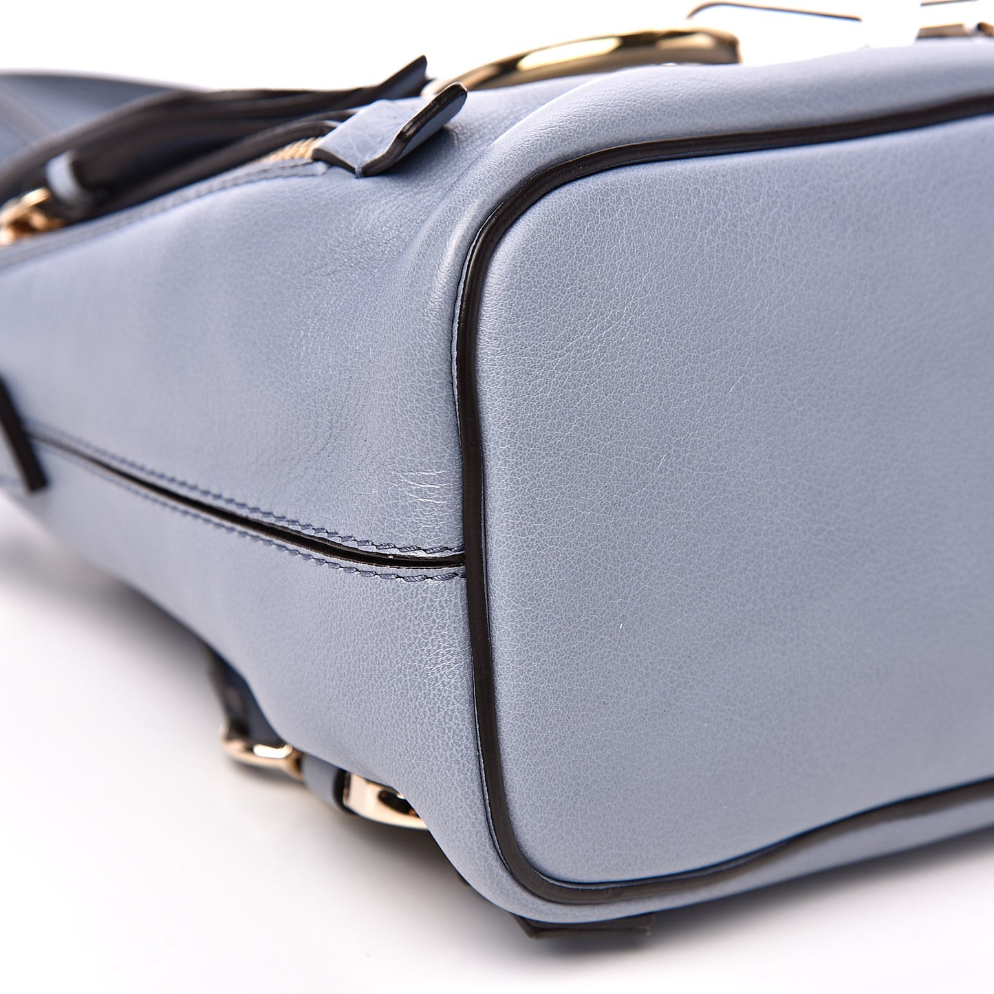Suede Calfskin Mini Faye Backpack Washed Blue
