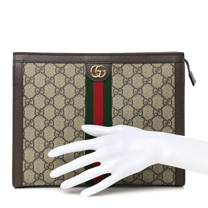 Gucci GG Supreme Monogram Web Ophidia Pouch Brown 2 of 7