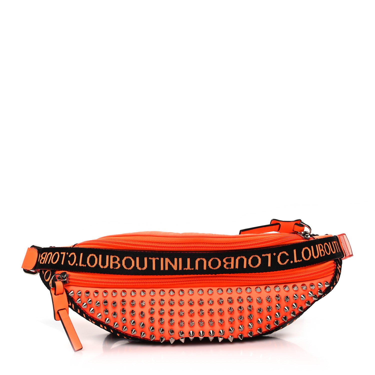Christian Louboutin Calfskin Spiked Paris NYC Belt Bag Orange 1 of 12