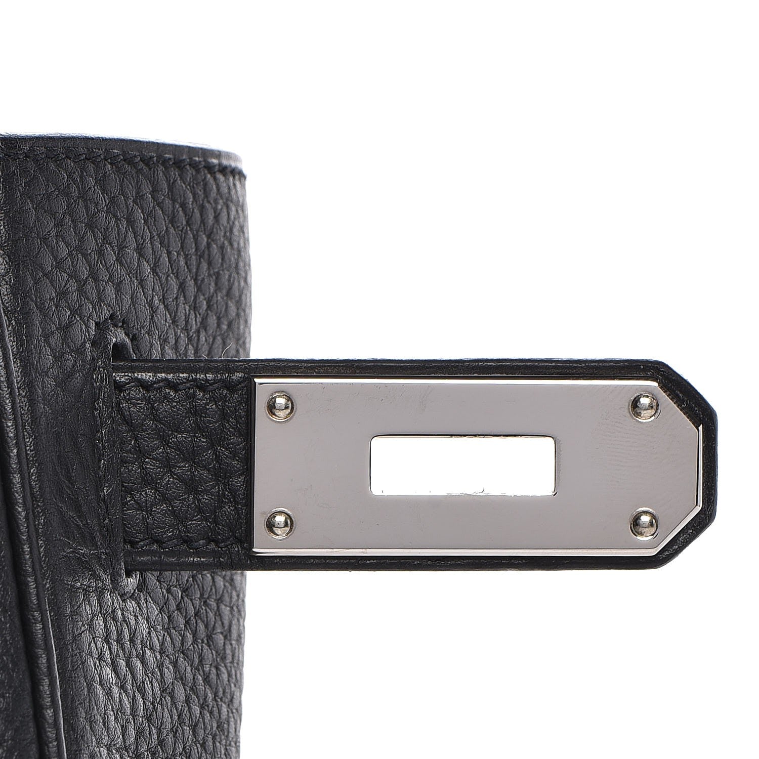 Hermes Taurillon Clemence Shoulder Kelly 40 Black 7 of 29
