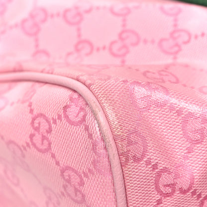 Gucci Crystal Monogram Web Medium Duffle Bag Pink 10 of 11