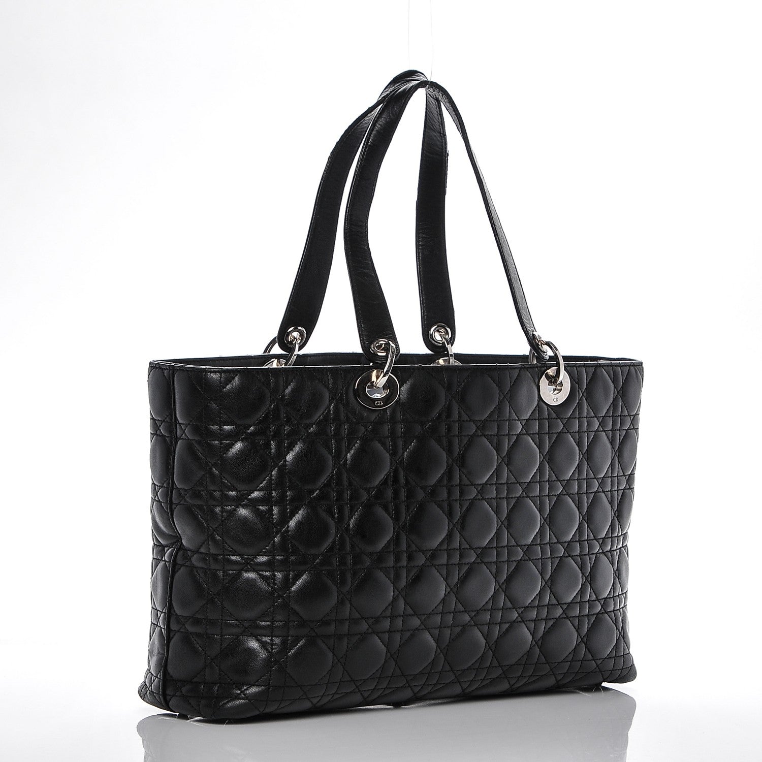 Christian Dior Lambskin Cannage Large Lady Dior Shopper Tote Black 3 of 7