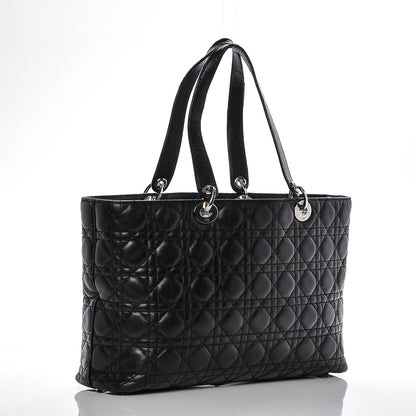 Christian Dior Lambskin Cannage Large Lady Dior Shopper Tote Black 3 of 7
