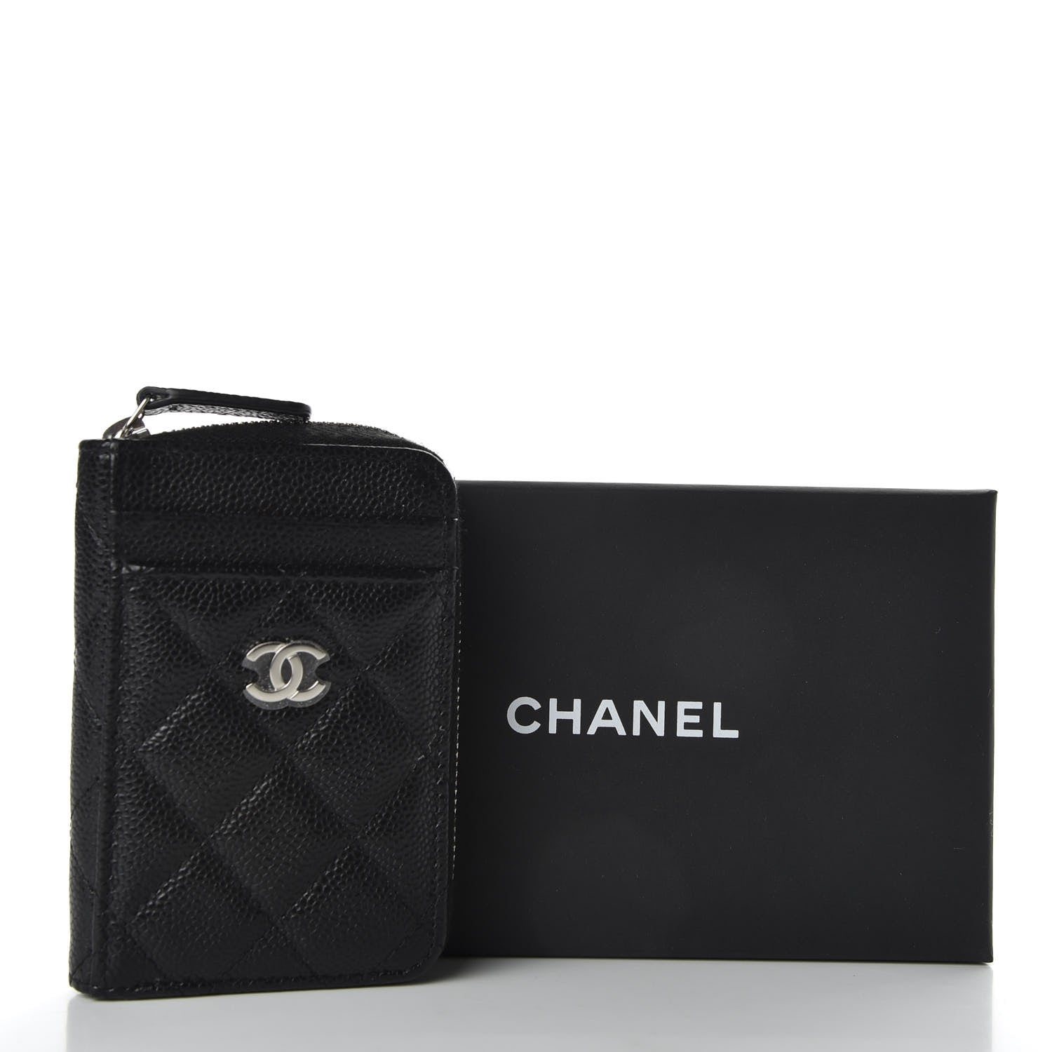 Chanel Caviar Quilted Zip Card Holder Black 8 of 8