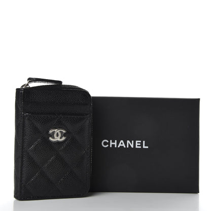 Chanel Caviar Quilted Zip Card Holder Black 8 of 8
