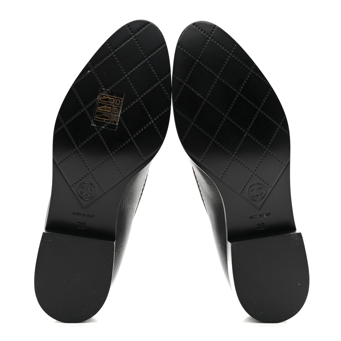 Calfskin CC Mocassin Loafers 36 Brown Black