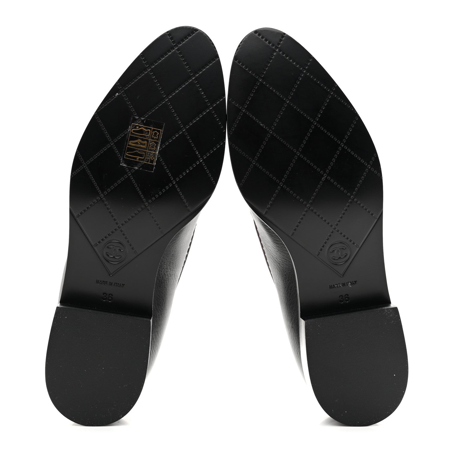 Chanel Calfskin CC Mocassin Loafers 36 Brown Black 6 of 10