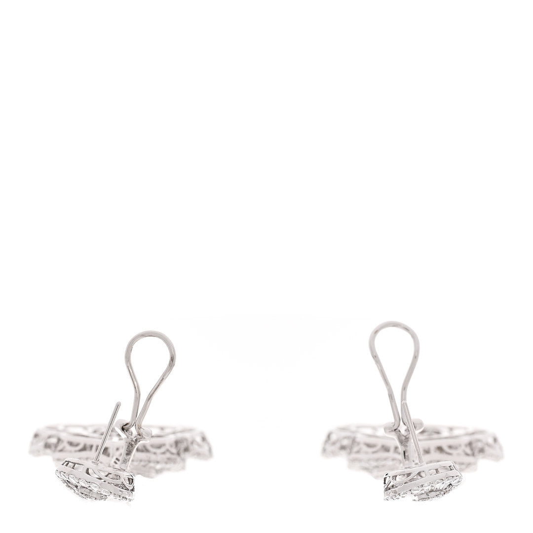 Parker & West by FASHIONPHILE 18K White Gold Diamond 10.19ctw Ornate Baguette Round Cut Drop Earrings 3 of 4