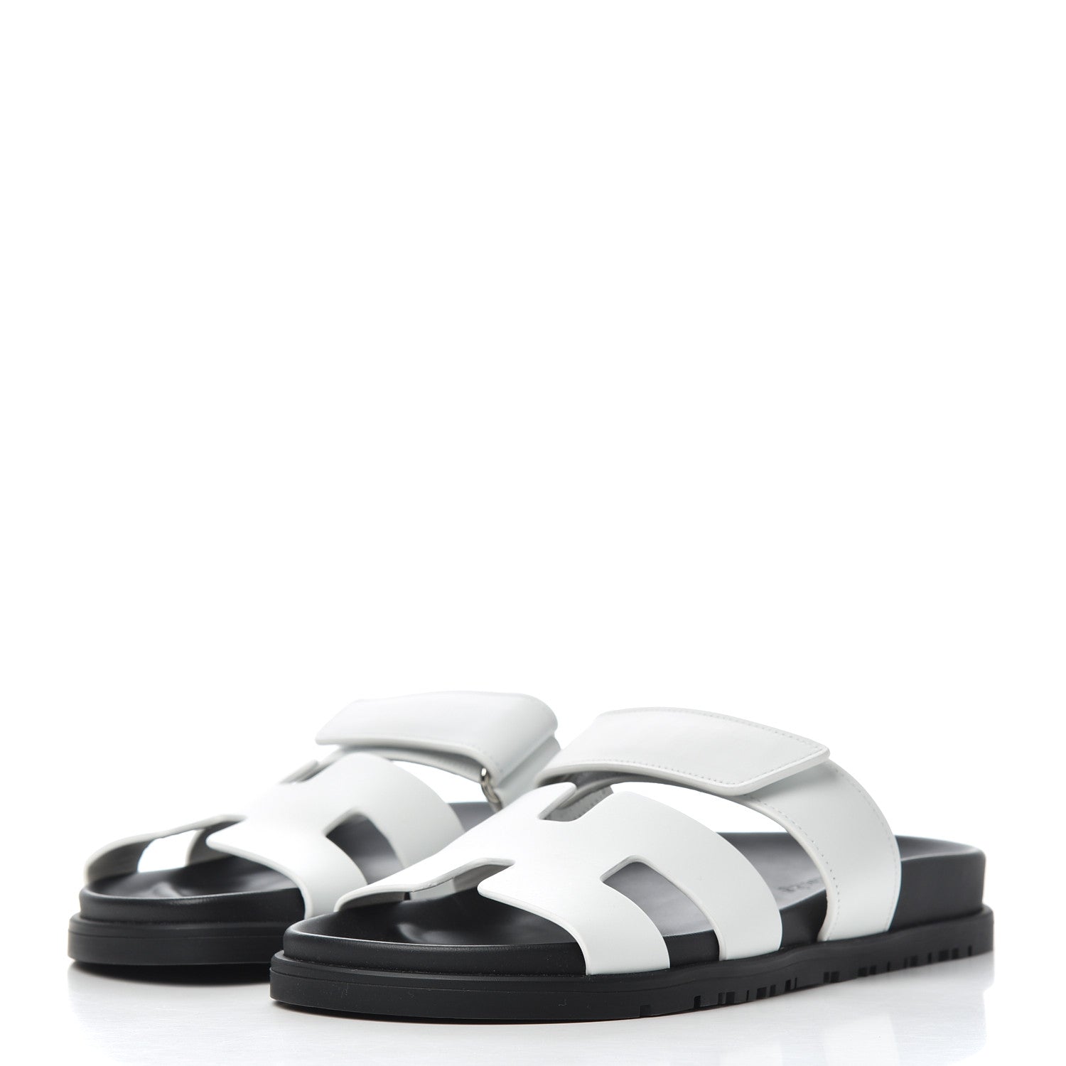 Hermes Calfskin Womens Chypre Sandals 37 White 3 of 10