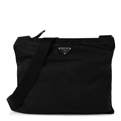 Prada Nylon Vela Flat Messenger Bag Black 1 of 9