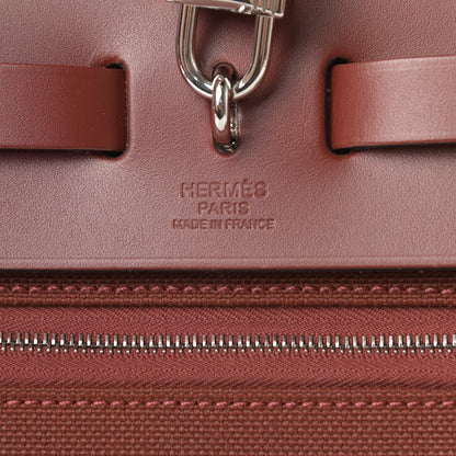 Hermes Vache Hunter Toile Herbag Zip 31 PM Rouge H 7 of 14