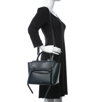 Celine Smooth Calfskin Micro Bi-Color Braided Belt Bag Dark Sea 2 of 9