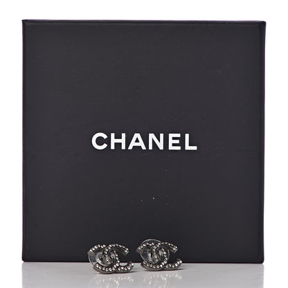 Chanel Ruthenium Crystal CC Earrings 5 of 5