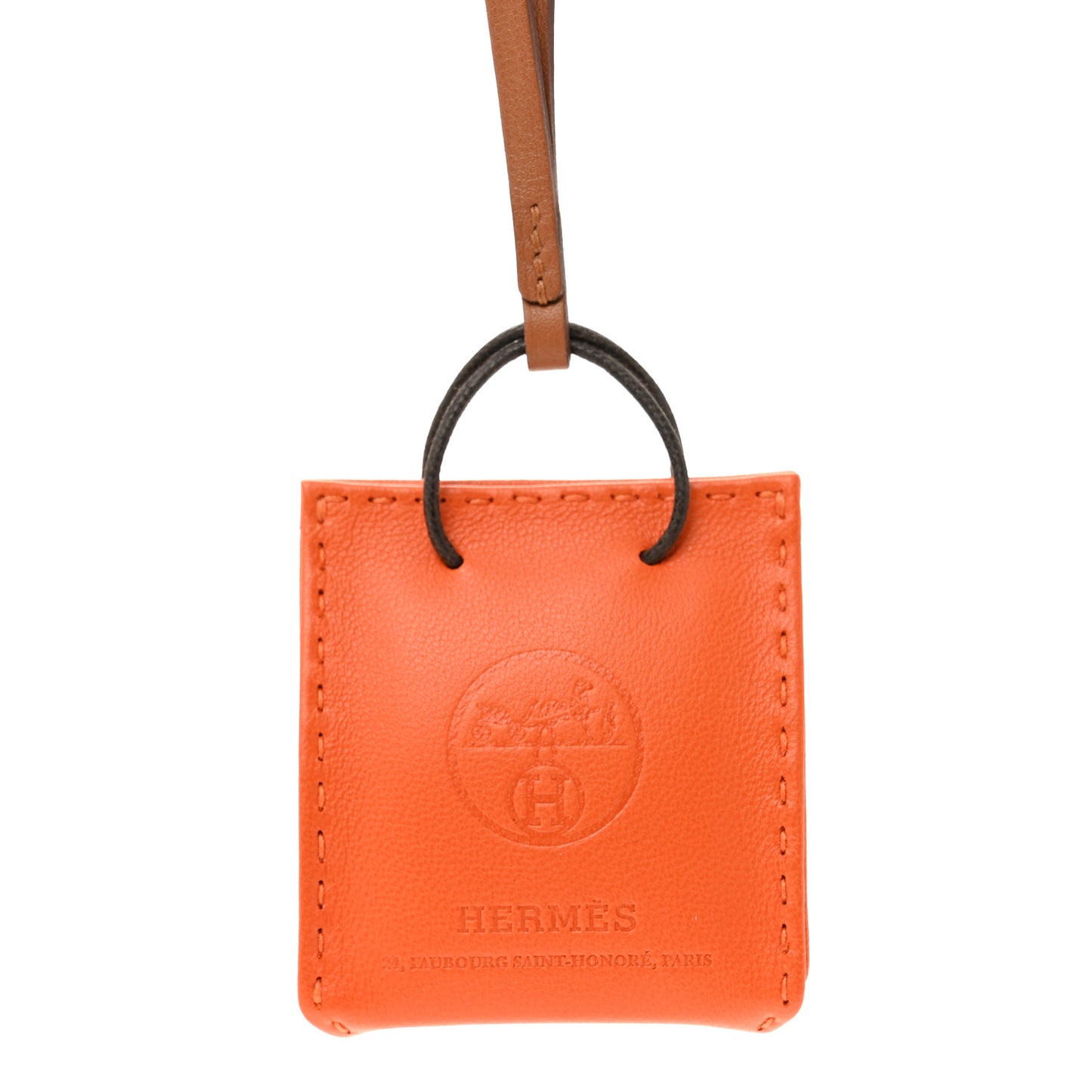 Milo Lambskin Swift Shopping Bag Charm Feu Gold