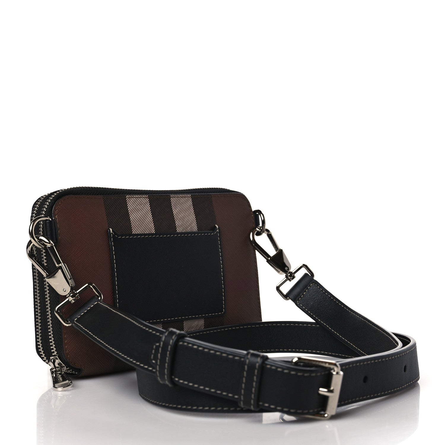 Burberry E-Canvas Jake Giant Check Messenger Dark Birch 3 of 9