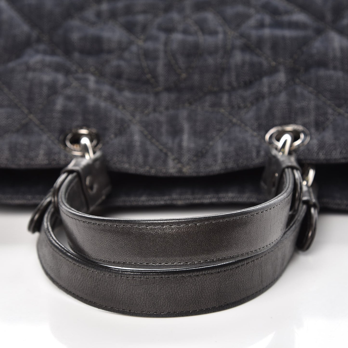 Denim Quilted Timeless Tote Dark Blue