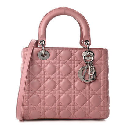Christian Dior Lambskin Cannage Medium Lady Dior Pink 1 of 10
