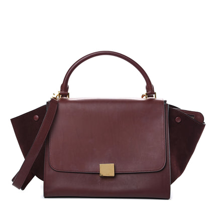 Celine Smooth Calfskin Suede Medium Trapeze Burgundy 1 of 15