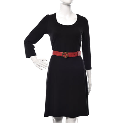 Gucci Guccissima Signature Interlocking G 37mm Belt 90 36 Hibiscus Red 2 of 9