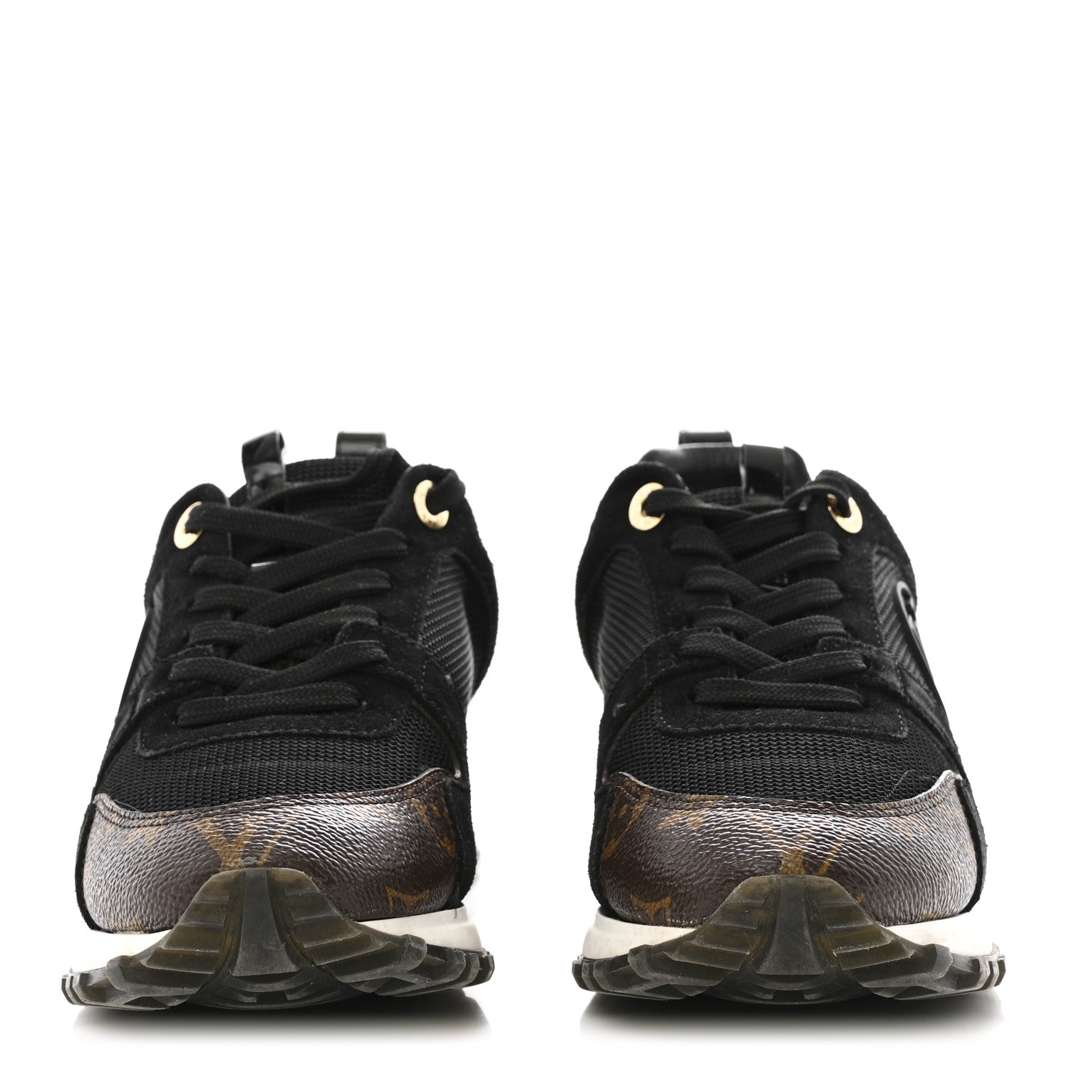 Louis Vuitton Suede Monogram Run Away Sneakers 36 Black 3 of 9