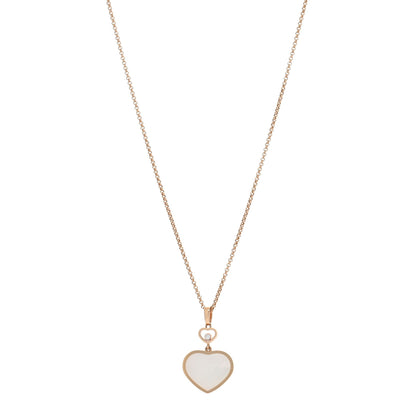Chopard 18K Rose Gold Diamond Mother of Pearl Happy Hearts Necklace 1 of 4