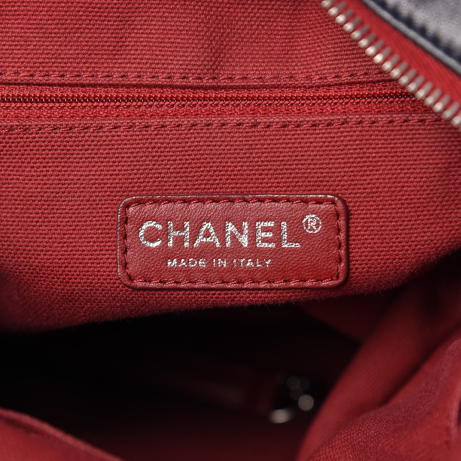 Chanel Lambskin Perforated Baseball Spirit Ligne Bag Navy 6 of 12