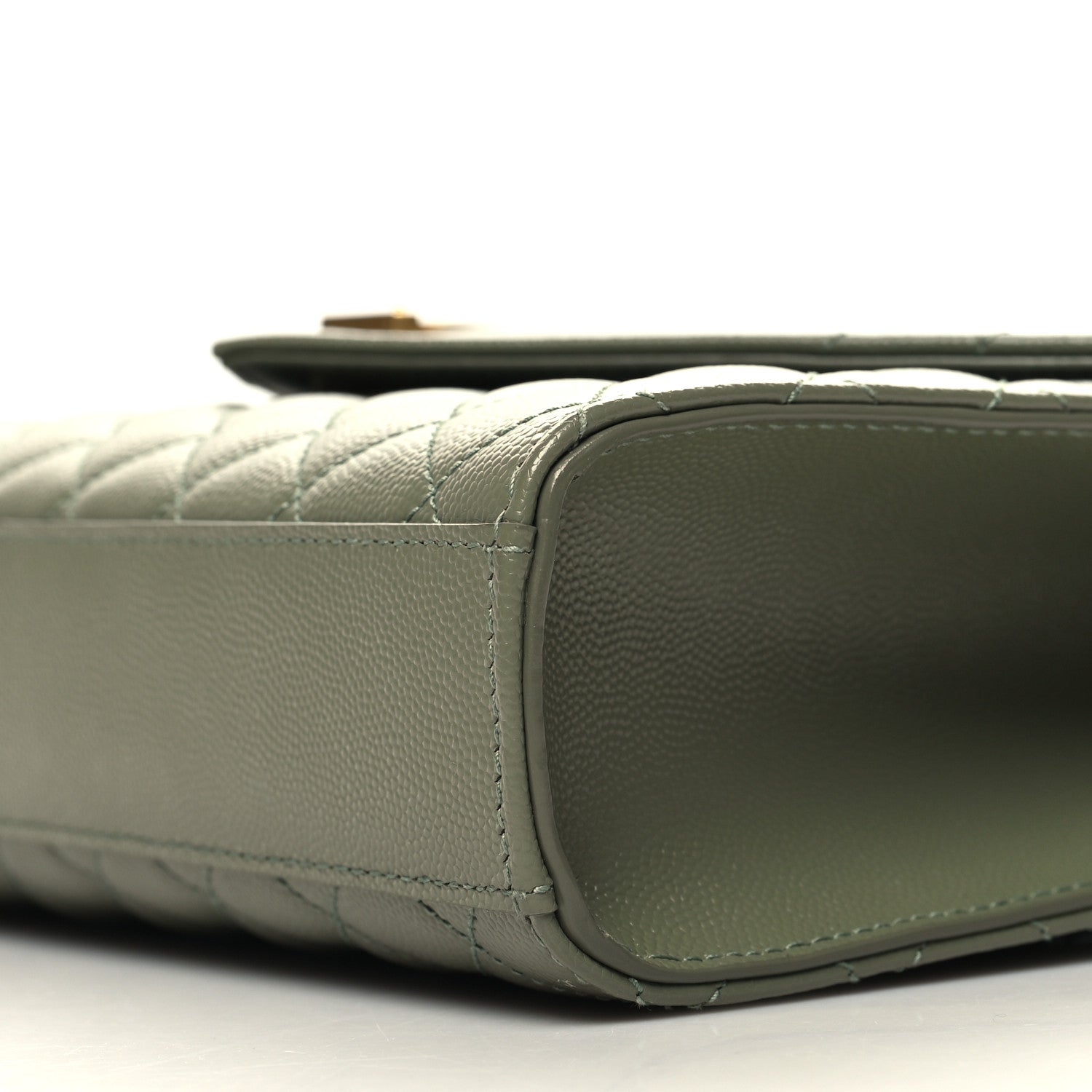 Saint Laurent Grain De Poudre Textured Mixed Matelasse Triquilt Medium Monogram Satchel Light Sage 9 of 9
