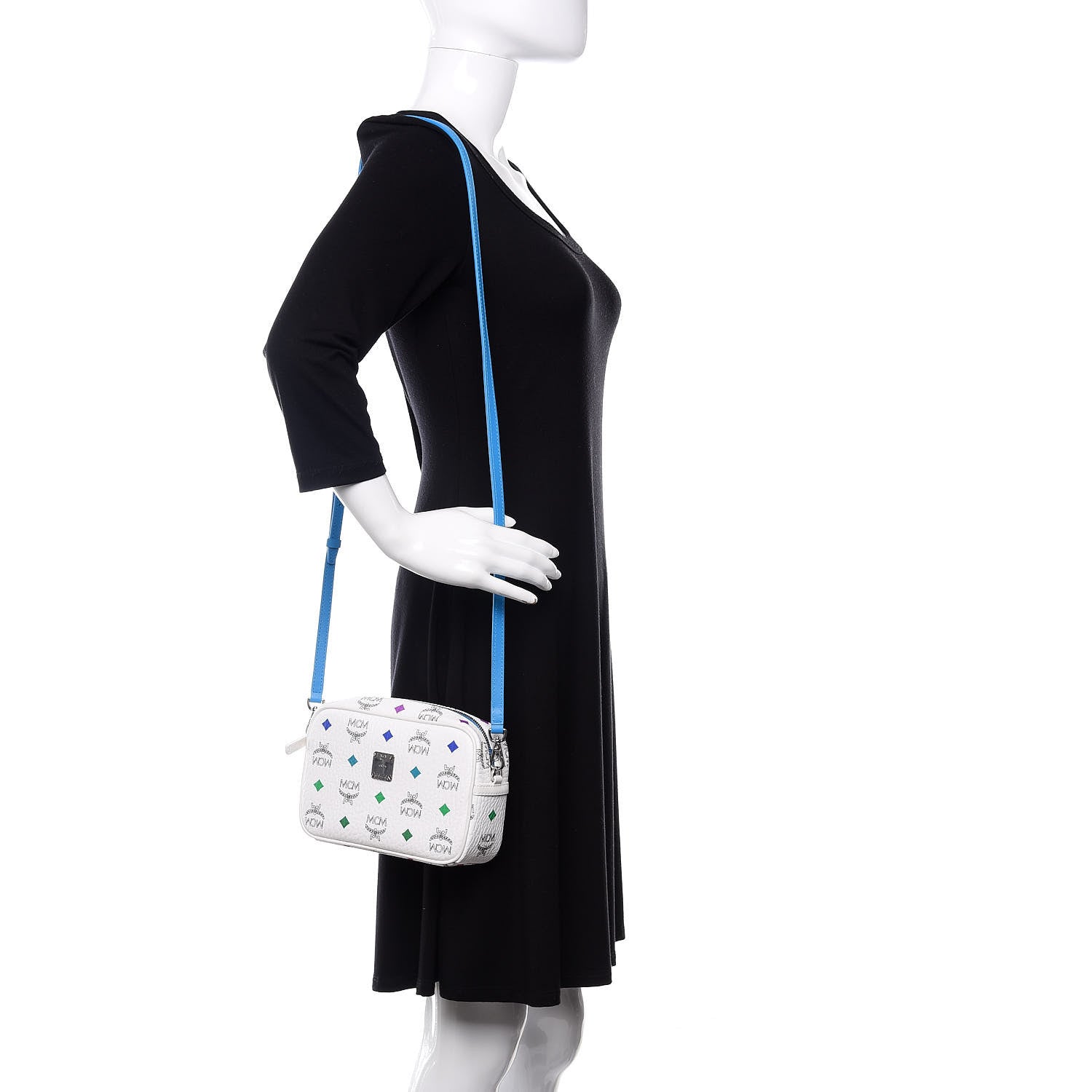 MCM Skyoptic Visetos Spectrum Diamond Camera Bag White 2 of 9