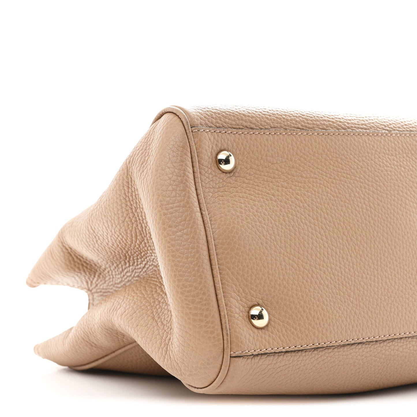 Pebbled Calfskin Medium Bamboo Shopper Tote Camelia
