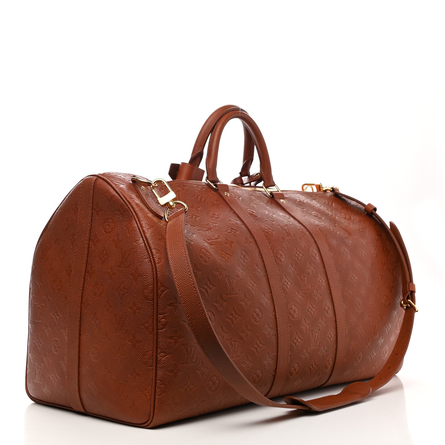 X NBA Ball Grain Cowhide Monogram Embossed Keepall 55 Brown