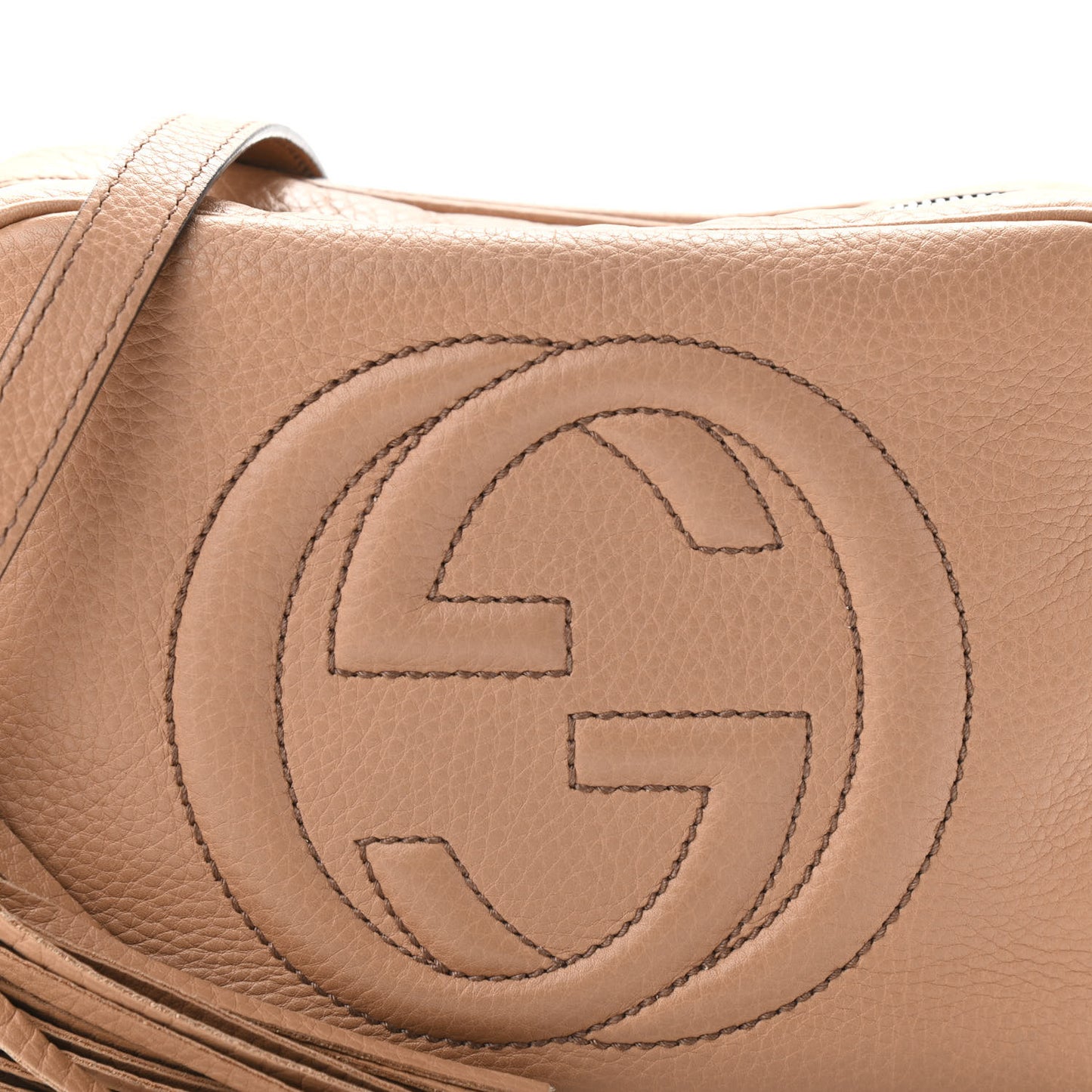Pebbled Calfskin Small Soho Disco Bag Camelia