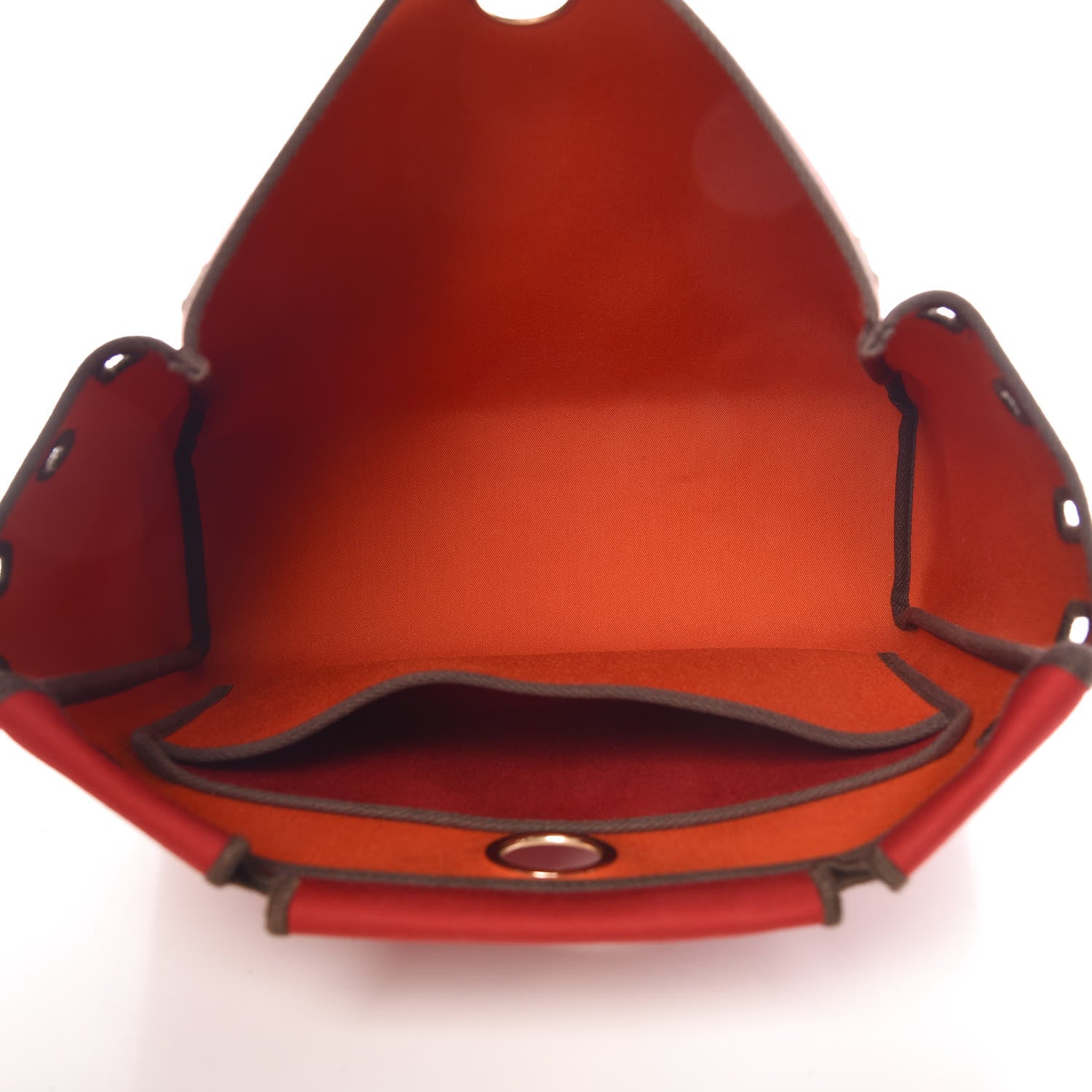 Hermes Toile Vache Calfskin Herbag 30 PM Orange Red 8 of 25