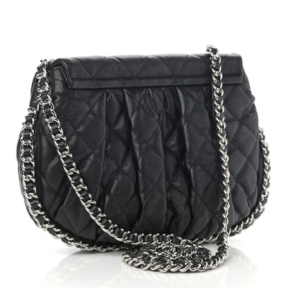 Chanel Washed Lambskin Quilted Medium Chain Around Messenger Black 3 of 13