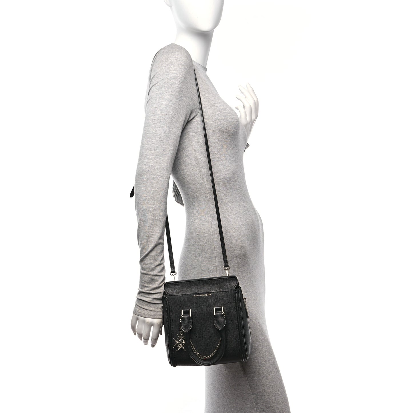 Grained Calfskin Small Heroine Black