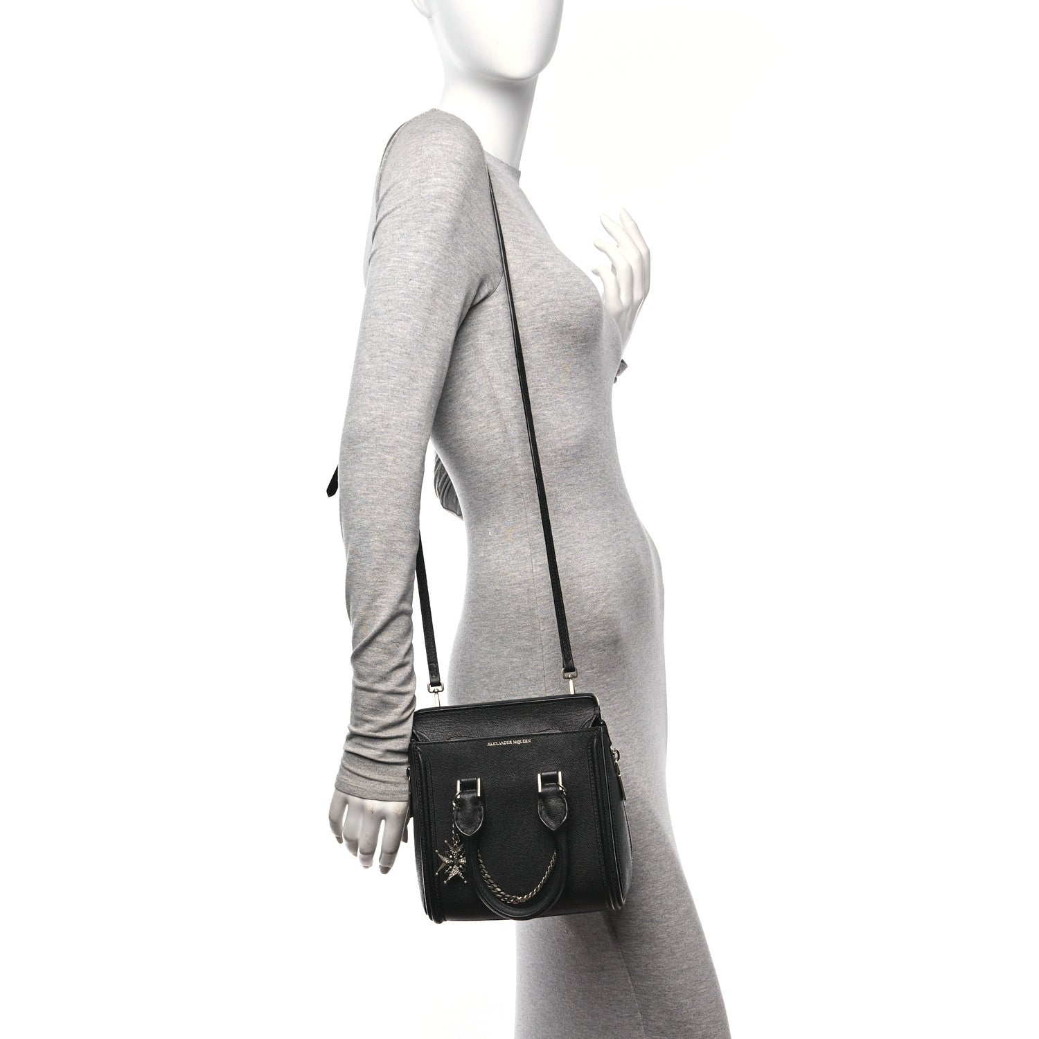 Alexander McQueen Grained Calfskin Small Heroine Black 2 of 9