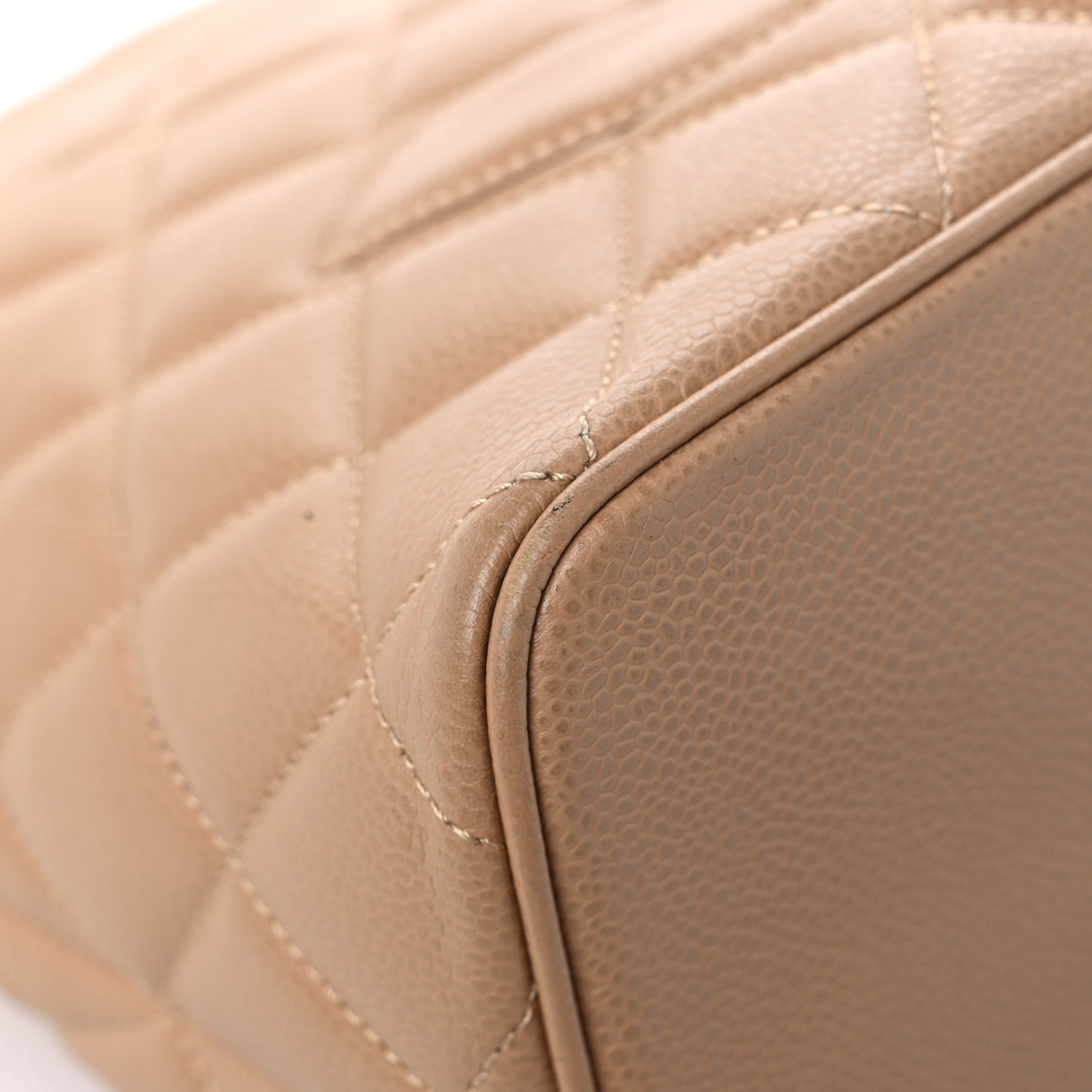 Caviar Quilted Medallion Tote Beige